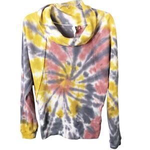Pilcro Anthropologie Women's Angie Tie Dye Waffle Knit Cowl Neck Top Size Small